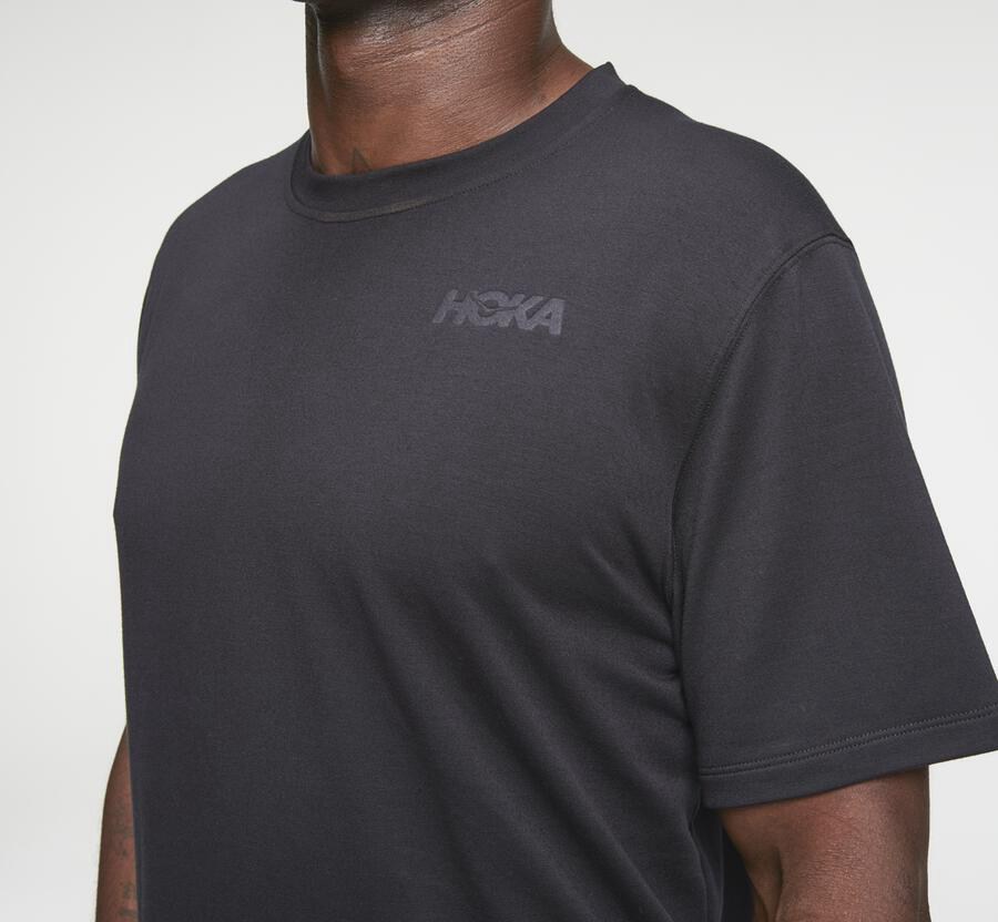 Hoka Australia One One Lifestyle - Mens Tee Black - VONFY-8759